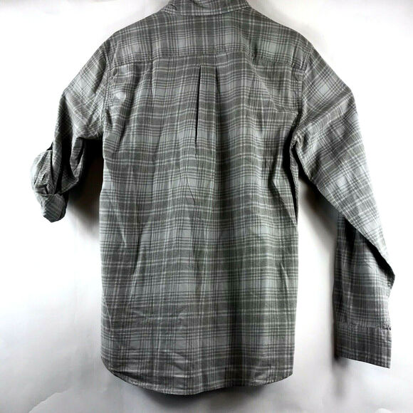 WOOLRICH Mens Medium Zen Hollow Convertible Sleeve Modern Fit Shirt Gray Beige - Picture 5 of 5